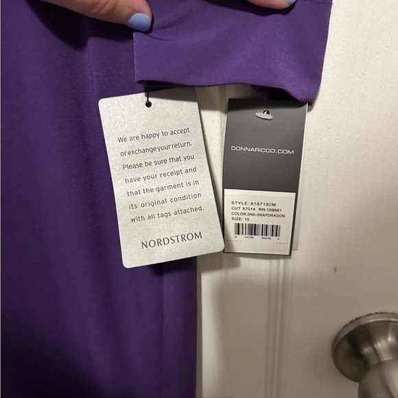 Donna Ricco NY Purple Draped Women's Dress NWT - Size 10 - Picture 4 of 14